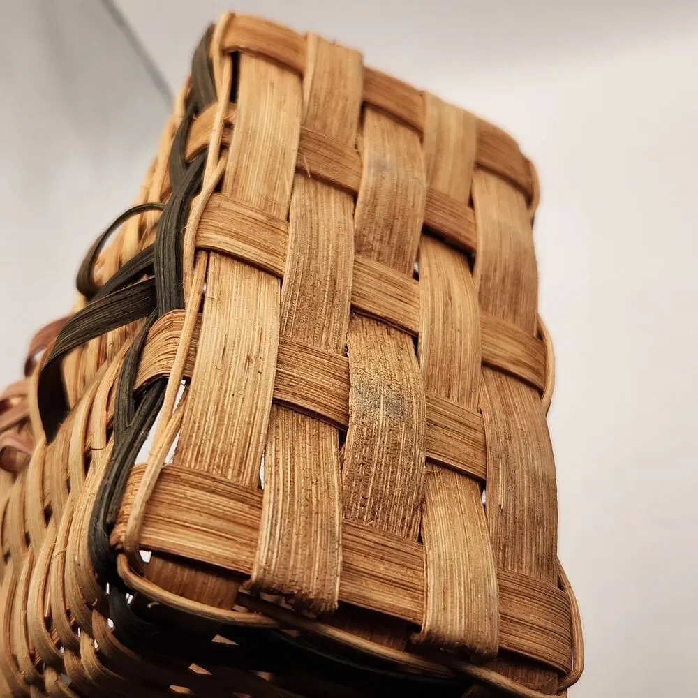 Vintage Woven Wooden Hanging Door Knob Basket